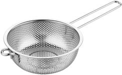 Stainless Steel Basin Colander with Handle Kitchen Strainer, Resting Feet and Colander to Strain, Rinse, Fry, Steam or Cook Vegetables & Pasta & Wash fruits