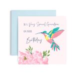 Huxters Birthday Card for Grandma Hummingbird Celebration Card - To a Very Special Grandma Gift Card - 14.8cm (Grandma)