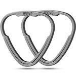 TISUR Triangle Titanium Key Rings, Small Split Keyring for Car Key Chain/Keychain/Carabiner/Dog Tags, Grey, Small