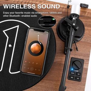 1 BY ONE Bluetooth Turntable – Wireless Vinyl Record Player