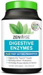 Zenwise Health Digestive Enzymes + Probiotics for Gut Health and Prebiotics Fibre Supplements for Bloating Relief and Digestion - 100 Count