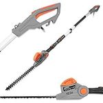 Terratek Corded Extendable Pole Hedge Trimmer 550W 2.5M Hedge Trimmer Long Reach Hedge Cutter with 4 Position's, 10m Cable and Shoulder Strap Included