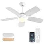Ayaoty 42 inch White Ceiling Fans w