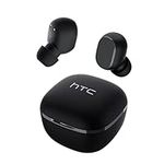 HTC True Wireless Bluetooth Earbuds 2, In-Ear Headphones Noise Cancellation Voice Call Volume Control for iPhone, Android -IPX5 Waterproof/Built-in Mic/32H Playtime for Calling, Gaming, Running -Black