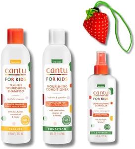 Cantu Care for Kids Shampoo Conditioner Detangler Value bundle Bonus Shopping bag(Package May Vary)
