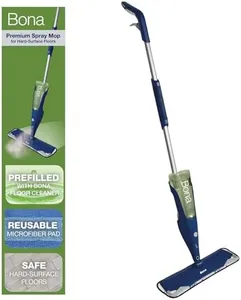 Bona Premium Motion Multi-Surface Floor Spray Mop - Includes Multi-Surface Floor Cleaning Solution and Machine Washable Microfiber Cleaning Pad - Spray Mop for Stone, Tile, Laminate, and Vinyl Floors