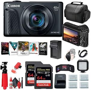 Canon PowerShot SX740 HS Digital Camera (Black) (2955C001) + 64GB Card + More
