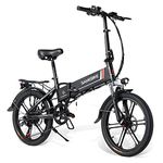 SAMEBIKE Folding 20" Electric City Bike with Removable 48V 10.4AH Lithium Battery for Adults, Folding Electric Bicycle Commuter Ebike with 7 Speed Shifter Electric Bicycle Quick Delivery