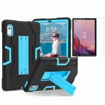 L00KLY Case for Lenovo Tab M9 2023,Case with Screen Protector Kickstand Heavy Duty Cover 3 in 1 Rugged Shockproof Protective Tablet Case for Lenovo Tab M9 9.0 inch 2023 (TB-310FU) (Black/Blue)