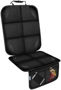 OpNelDum Car Seat Protector, Thick Padding Seat Protector Under Baby Car Seat, 600D Waterproof Non-Slip Fabric Seat Cover for Child and Pet with Pockets (Black 1 pcs)