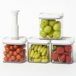 Satpurus Vacuum Storage Containers for Kitchen | Airtight Vacuum Food Container to Keep Food Fresh Longer | BPA-Free Vacuum Container for Dry Fruits, Snacks & Groceries (700ML, Pack of 4)