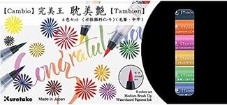 Kuretake CAMBIO Tambien 6 Colors Set B, Flexible Brush Tip, AP-Certified, Professional Quality,Lightfast, Odourless, Xylene Freeing, Made in Japan