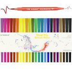 24 Colors Colouring Markers, 0.4 Fine Tip Dual Brush Pens With Non-Toxic Ink, Fine Tip Markers for Adult Coloring, Suitable for Children Coloring Book Drawing Illustration DIY Card Making