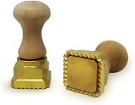 Ravioli Cutter Square Professional Ravioli Stamp in Brass and Natural Wood Made in Italy