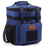 HSHRISH Double Deck Large Tactical Lunch Bag for Adults, Leakproof Insulated Lunch Bag with Shoulder Strap, Lunch Cooler Box for Men Work Outdoor Picnic Trips,Blue