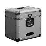 Odyssey KLP2SIL KROM Series Record Utility Case - Fits 70 Individual 12" Vinyl Records and LPs - Portable Storage Box for Records- Foam Lined Interior - Silver