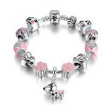 Lucky Charm Bracelet, Love and Clover Presentski Silver Plated Lucky Dog Charm Bracelet For Daughter Birthday Gift