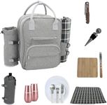 Plush Picnic – Picnic Backpack for Adventures,Insulated Picnic Backpack for 2, Great Alternative to a Bulky Picnic Basket Set, Romantic Picnic Set for 2, Picnic Basket for 2, Picnic Bag (Black)