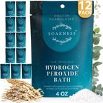 Soakness Hydrogen Peroxide Epsom Salt Bath Soak - USA-Made – Patented Bath Salts, Muscle Recovery, & Skin Detoxification – Magnesium Salts for Bathing - Doctor Formulated Pure Epsom Salt (12-Pack)