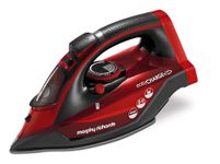 Morphy Richards EasyCHARGE Cordless Steam Iron, Ceramic Non-stick Soleplate, 130g Steam Boost, 30g Steam Output, 350ml Water Tank, Anti Drip, Anti Scale, Auto Shut-off, 2.5m Cord, 2400W, Red, 303250