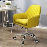 My Art Design - 1 Swivel Chair Modern, Elegant & Comfortable Velvet Arms Chairs for Dinning Living Hotel Cafe Office (Yellow)