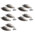 HARMAC HOUSE Cabinet Cup Handles 10 Pack Brushed Nickel Shaker Cupboard Drawer Pull Cup Handles 64mm Screw Spacing Kitchen Cupboard Bedroom Dresser Bathroom Wardrobe Pull Handles (10)