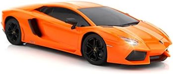 QUN FENG RC Car 1:18 compatible with Lamborghini Aventador 2.4G Radio Remote Control Cars Electric Car Sport Racing Hobby Toy Car Grade Licensed Model Vehicle for Halloween (Orange)