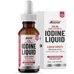 Iodine Liquid Drops - Vegan - High Strength 600mcg per Serving - 400 Servings - 240,000mcg per 60ml Dropper Bottle - Liquid Iodine Solution for Fast Absorption - Made in UK