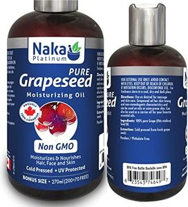 Naka Platinum Pure Grapeseed Oil Cold Pressed + UV Protected Moisturizes and Nourishes Hair, Face and Skin Bonus Size 270 ml (200+70 Free)