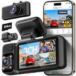 REDTIGER F17 2026 Edition 4K 3 Channel Dash Cam for Car, Upgraded STARVIS 2 IMX675 Sensor, 4K Front + 1080P Cabin + 1080P Rear, 5.8GHz WiFi + GPS, IR Night View, WDR, 64GB Card Included