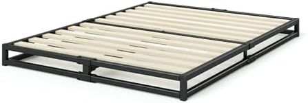 Zinus Joseph 15cm Queen Bed Frame Base Mattress Foundation Support - Industrial Metal Steel, Black