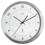 Acctim 74277 Kaava Radio Controlled Metal Case Wall Clock, 12 Inch,Silver