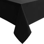 Hiasan Black Rectangle Tablecloth - Waterproof and Spillproof Washable Fabric Table Cloth for Dining Room Kitchen and Outdoor Use, 60 x 84 Inch