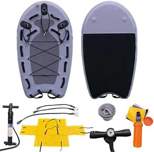 Inflatable Floating Life Saving rafts Inflatable Water Floating Lifeboats Sled Board for Professional Emergency Rescue by Lifeguards, Surfing(72.83 x 41.33 x 5.90 inches, 1 Set Gray)