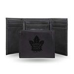 Rico Industries Laser Engraved Trifold Wallet, Toronto Maple Leafs, Black, 3.25 x 4-"