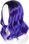 Linfairy Kids Child Purple Dye Wig Halloween Costume Cosplay Wave Wig