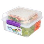 Sistema TO GO Lunch Cube Max | 2 L | School Lunch Box With Compartments & Snack Pot | BPA-Free | Assorted Colours (Not Selectable) | 1 Count