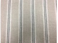 French Vintage Linen Stripe Charcoal Grey Curtain/Craft & Upholstery Fabric (by The metre)