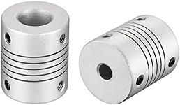 uxcell 12mm to 6mm Aluminum Alloy Shaft Coupling Flexible Coupler Motor Connector Joint L30xD25 Silver 2Pcs