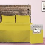 Danny Textiles 400 Thread Count 100% Egyptian Cotton Flat Sheet Washable - Breathable- Bed Sheets - Living Room - Bedroom (Yellow, King)