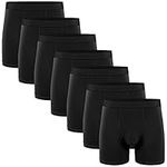 Natural Feelings Mens Boxers Underwear Multi Pack Cotton Breathable Boxer Shorts for Men of 7 Boxer Briefs, L, A: Black Pack of 7