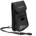 travel inspira Premium Travel Neck Wallet with RFID Blocking - Water-Resistant Ripstop Nylon, Flexible Storage for Passport, Travel Pouch - Ideal for Travelers and Families(Black)