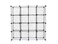 REYNISH Self Assembling Metal Wire Cube Storage Shelf Organizer Shelves Indian Made for Home Office Stackable Modular Shelving Closet Cabinet Rack with Hammer 16 Cube