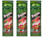 Juicy Jays Hemp Wraps - Strawberry Fields Flavor - (3 Packs, 2 Wraps Per Pack) - 6 Total Wraps