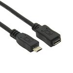 cablecc 5ft Full Pin Connected Micro USB 2.0 Type 5Pin Male to Female Cable for Tablet & Phone & OTG Extension (150cm)