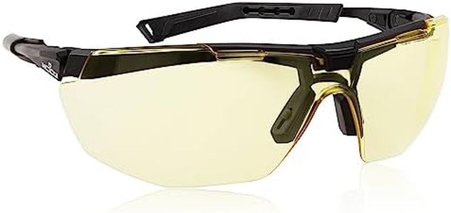 NoCry Yellow Safety Glasses for Men - ANSI Z87 Safety Glasses with Scratch Resistant Coating - 100% UV Resistant Blue Light Safety Glasses Anti Fog and Highly Adjustable Shooting Eye Protection