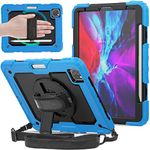 DuraSafe Cases For iPad 12.9 6th 5th 4th 3rd PRO 12.9 [ Pro 12.9 3/4 / 5/6 Gen ] A2436 A2764 A2437 A2378 A2461 A2379 A1876 A2014 A1895 A2229 A2069 A2232 Shock Proof Cover with Shoulder Strap - Sky Blu