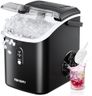 EUHOMY Nugget Ice Maker, Chewable Pellet Ice Machine with Self-Cleaning and Handle, Ready in 6 Mins, 15.5kg/24H, Removable Top Cover, One-Click Operation, Ice Cube Maker for Kitchen, Office