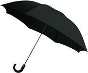 Rainbrella 48134 2-Fold Auto Open Umbrella with Storage Sleeve and Plastic Hook Handle, Black, 42"