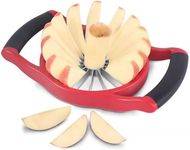 Newness Apple Slicer Corer, 16-Slice [Large Size] Durable Heavy Duty Apple Slicer Corer, Cutter, Divider, Wedger, Integrated Design Fruits & Vegetables Slicer for Apple, Potato, Onion and More, Red